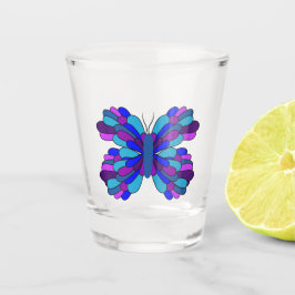 Vaso De Chupito Cristal Funky Blue Butterfly Shot