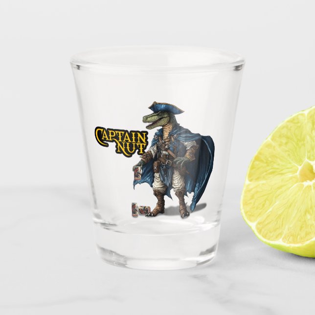 Vaso De Chupito Cristal incendiario pirata de dinosaurio personali (Anverso)