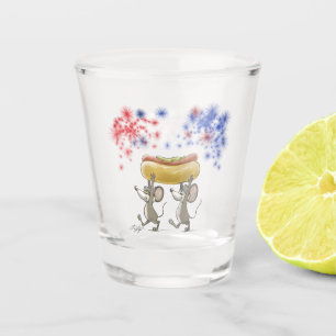 Vaso De Chupito Cristales de picnic de la noche de Mic y Mac del 4