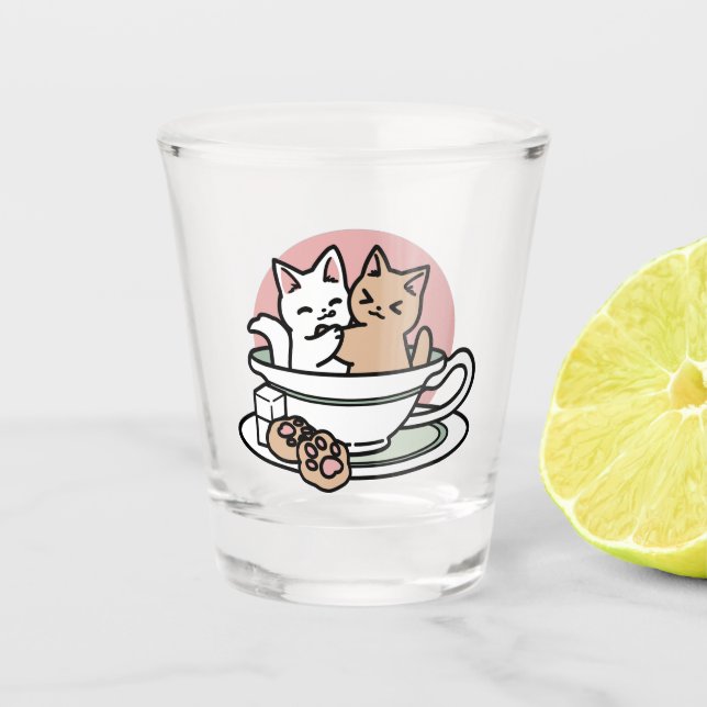 Vaso De Chupito Cristóbal arrollador en una copa - Tiempo de té ad (Anverso)