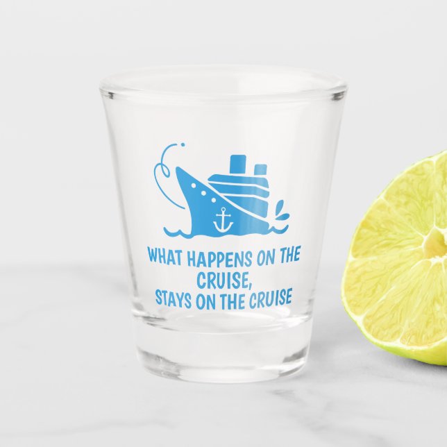 Vaso De Chupito Cruceros de texto personalizado (Anverso)