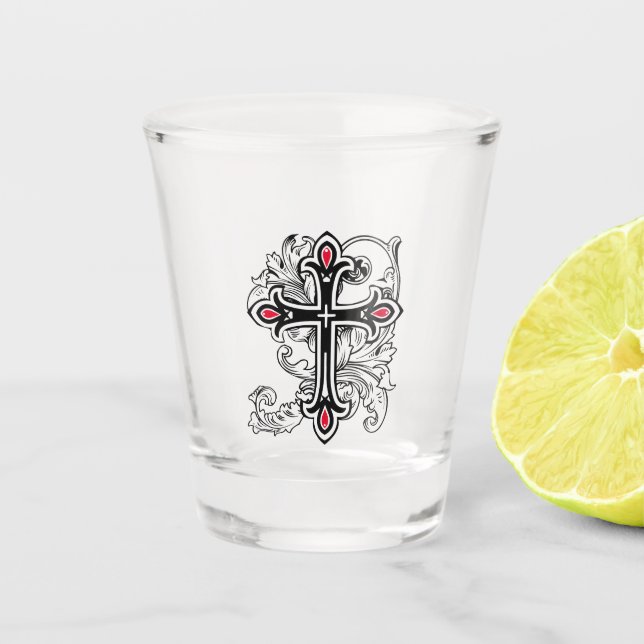 Vaso De Chupito Cruz gótica (Anverso)