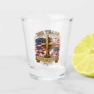 Vaso De Chupito Cruz Patriótica Fe y Libertad 250 Años