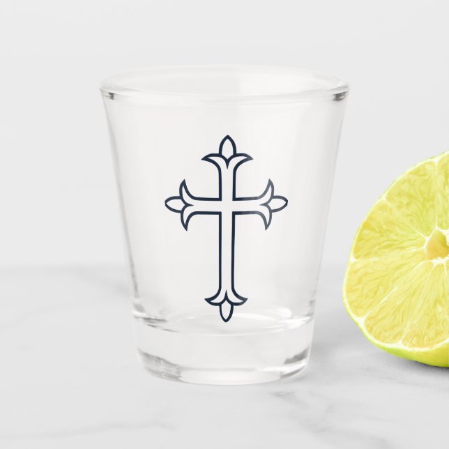 Vaso De Chupito Cruz típica cristiana (Anverso)