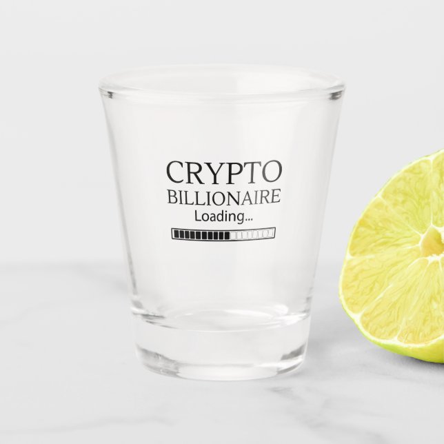 Vaso De Chupito Crypto multimillonaire cargando divertidos interca (Anverso)
