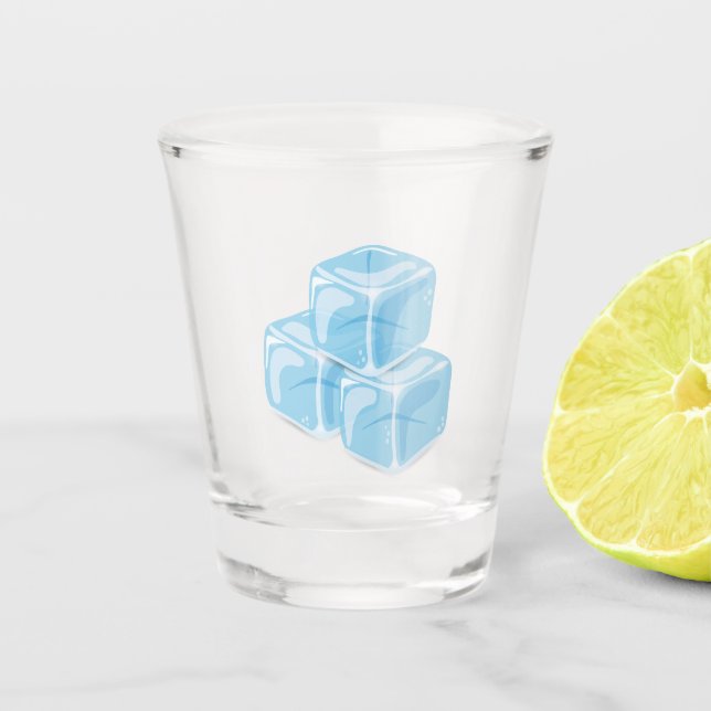 Vaso De Chupito Cubo de Hielo Azul (Anverso)