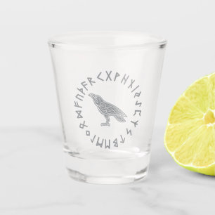 Vaso De Chupito Cuervo Cuervo Odín Mitología Vikinga runas rúnico