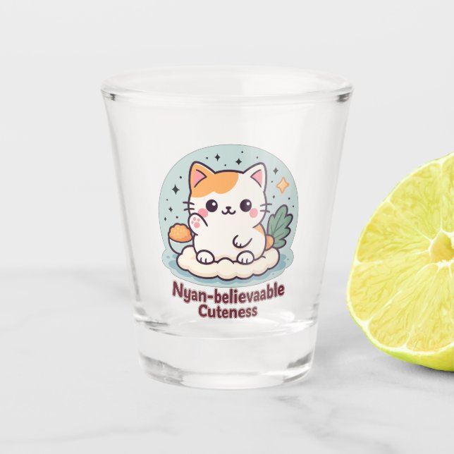 Vaso De Chupito Cuidad nyan-creíble - Gato kawaii lindo (Anverso)
