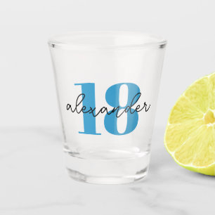 Vaso De Chupito cumpleaños 18 años nombre moderno script primera l