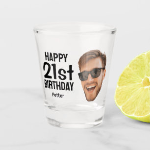 Vaso De Chupito Cumpleaños 21 divertido personalizado cara hombre