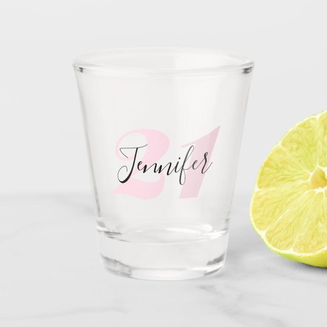 Vaso De Chupito Cumpleaños 21 | Nombre Personalizado (Anverso)
