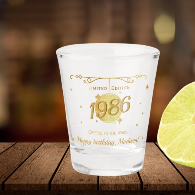 Vaso De Chupito Cumpleaños 40 nacido en 1986 bebidas barware (Subido por el creador)