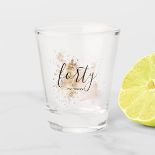 Vaso De Chupito Cumpleaños de la Mujer Rosa y Oro 
