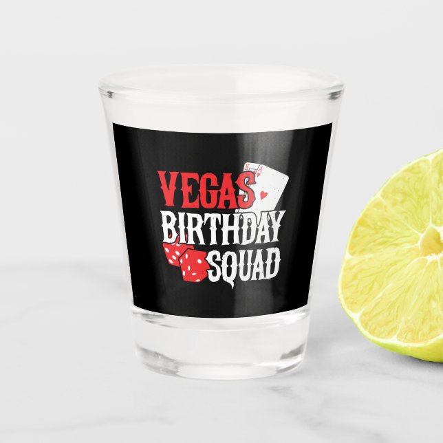 Vaso De Chupito Cumpleaños de Las Vegas - Fiesta en la brigada de  (Anverso)