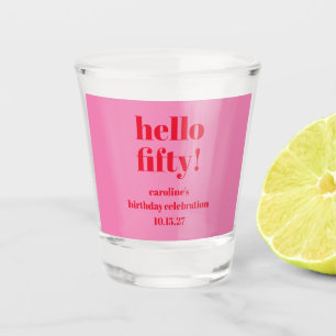 Vaso De Chupito Cumpleaños personalizado número 50 moderno y atrev
