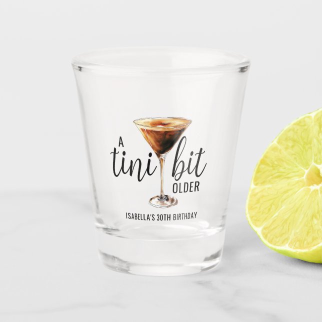 Vaso De Chupito Cumpleaños Temático Cóctel Martini Un Poco Más Gra (Anverso)