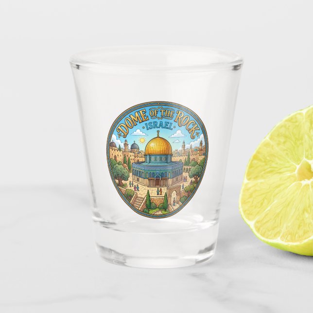 Vaso De Chupito Cúpula de la Roca Jerusalén Israel (Anverso)