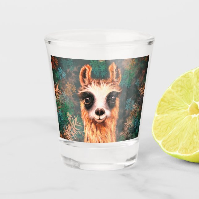 Vaso De Chupito Curioso bebé Llama Cristóbal caliente regalo graci (Anverso)