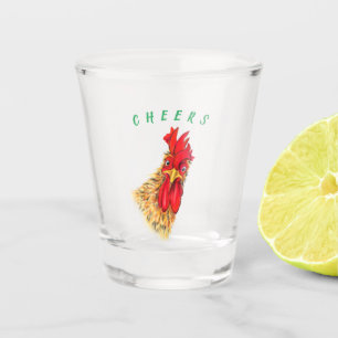 Vaso De Chupito Curioso gallo de curioso sorprendido - Saludos
