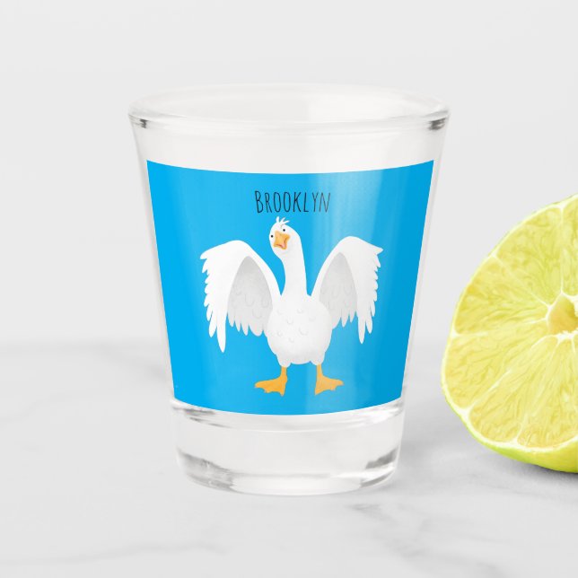 Vaso De Chupito Curioso ilustracion de personalizado ganso domésti (Anverso)
