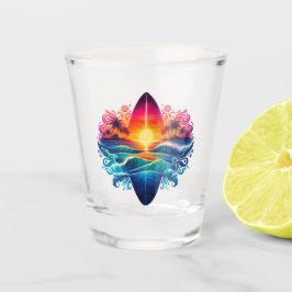 Vaso De Chupito Curvas de Surfboard de Sunset