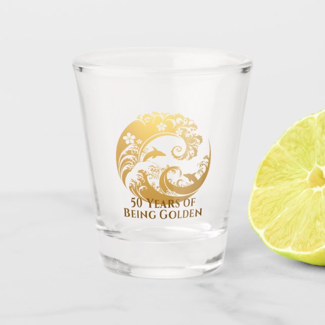 Vaso De Chupito Custom 50th Birthday Gold  (Anverso)