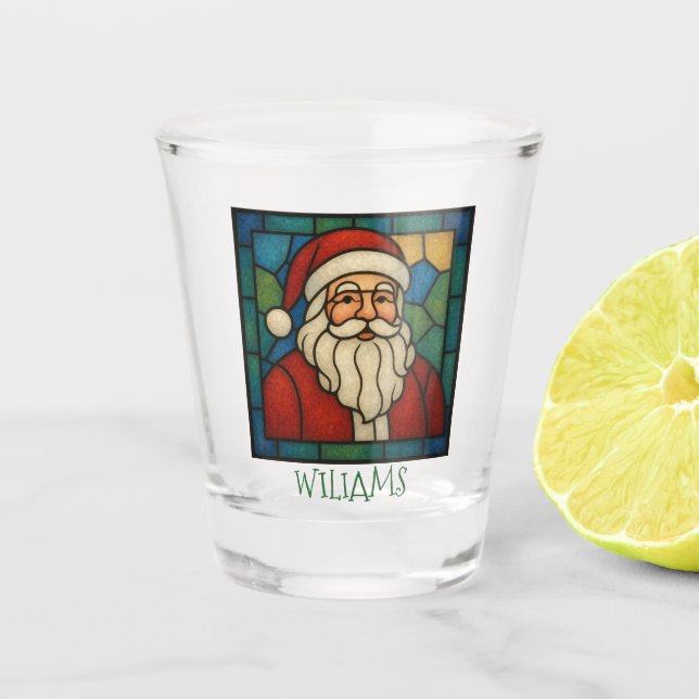 Vaso De Chupito Custom Christmas Santa Art Deco Stained Glass (Anverso)