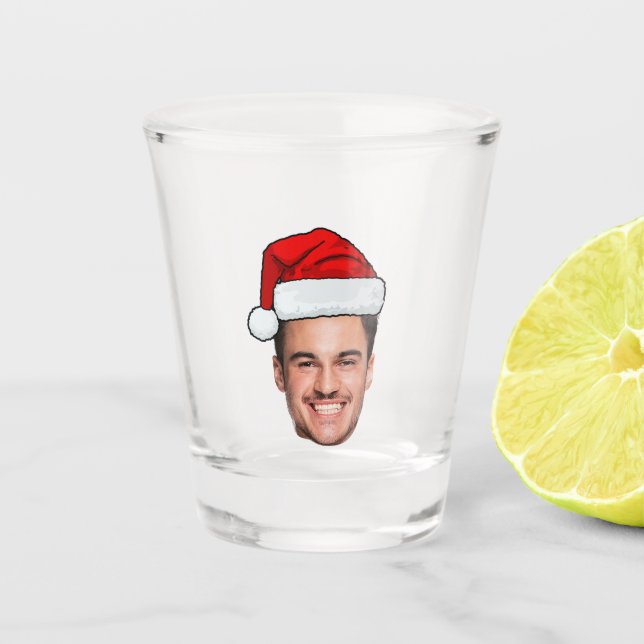 Vaso De Chupito Custom Face Photo Santa Hat Christmas (Anverso)