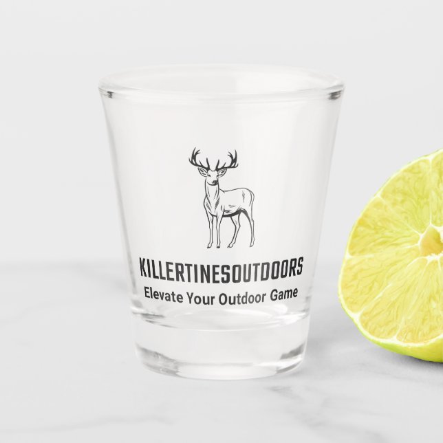 Vaso De Chupito Custom killertinesoutdoors logo shot glass. (Anverso)