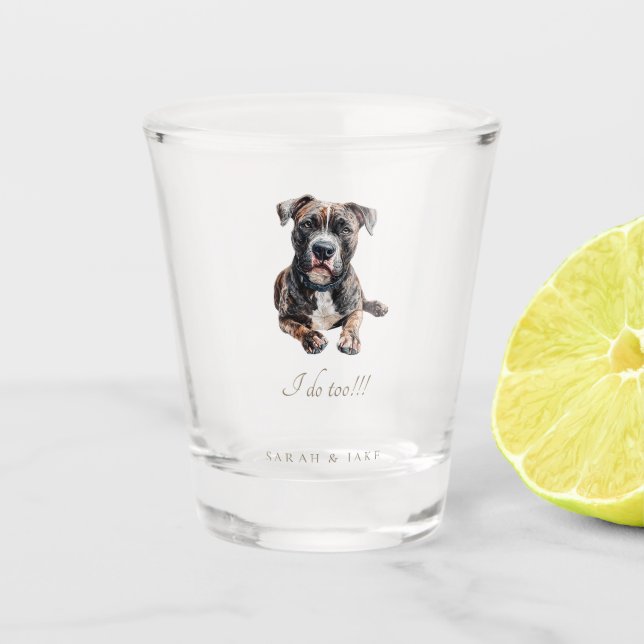 Vaso De Chupito Custom Pit Bull Pet Wedding  (Anverso)