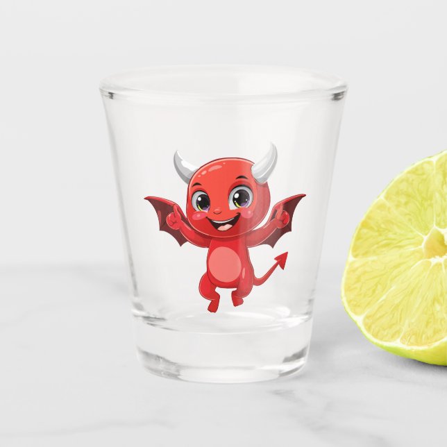 Vaso De Chupito Cute cartoon flying devil (Anverso)