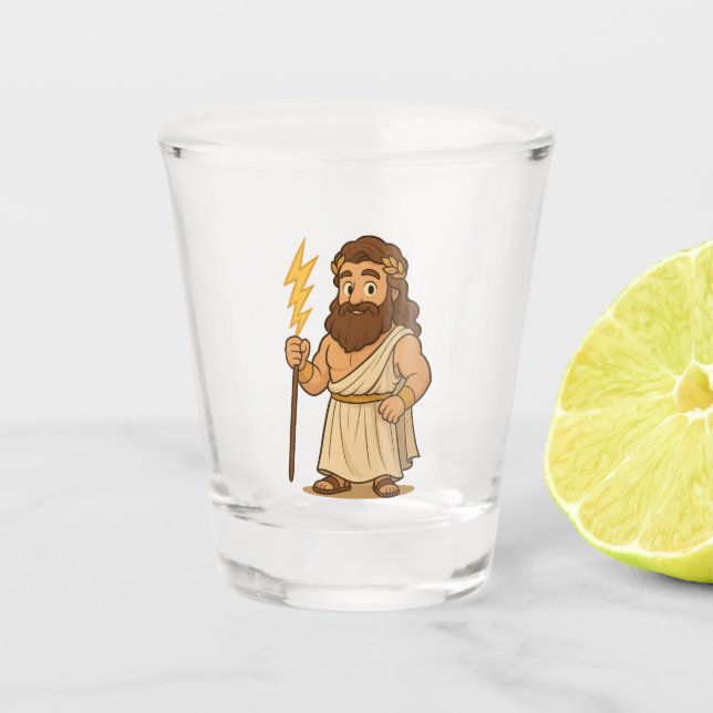 Vaso De Chupito Cute Cartoon Zeus Shot Glass – Greek Mythology God (Anverso)