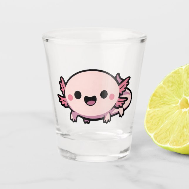 Vaso De Chupito Cute Chibi Axolotl (Anverso)