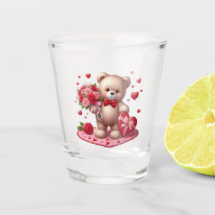 Vaso De Chupito Cute El día de San Valentín Teddy Bear