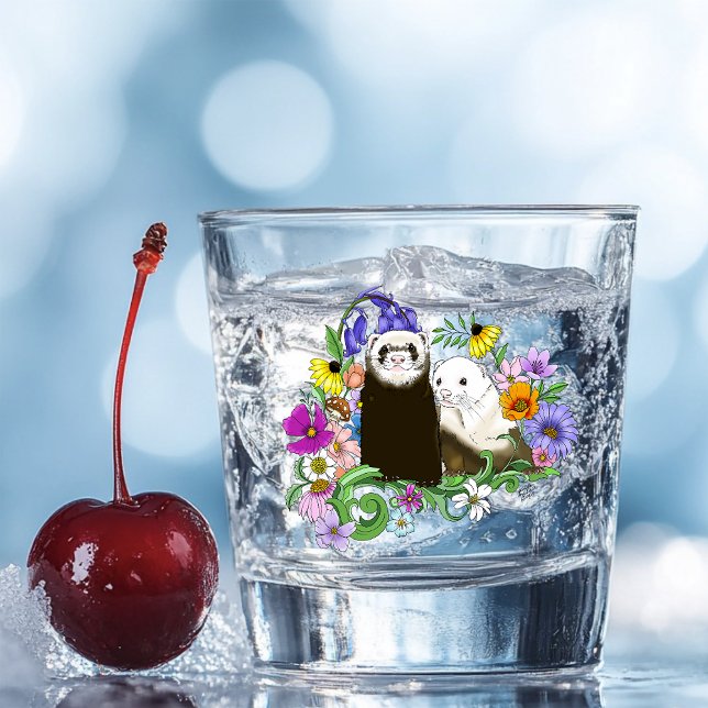 Vaso De Chupito Cute Ferrets Floral (Subido por el creador)