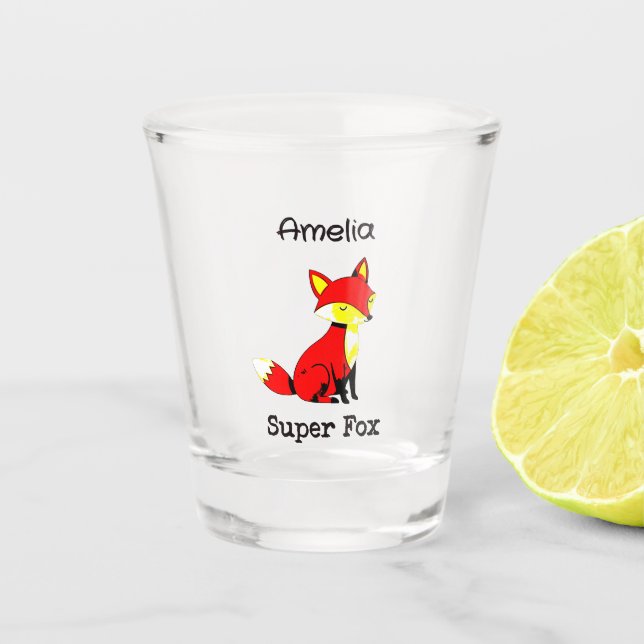 Vaso De Chupito Cute Fox Personalizado  (Anverso)