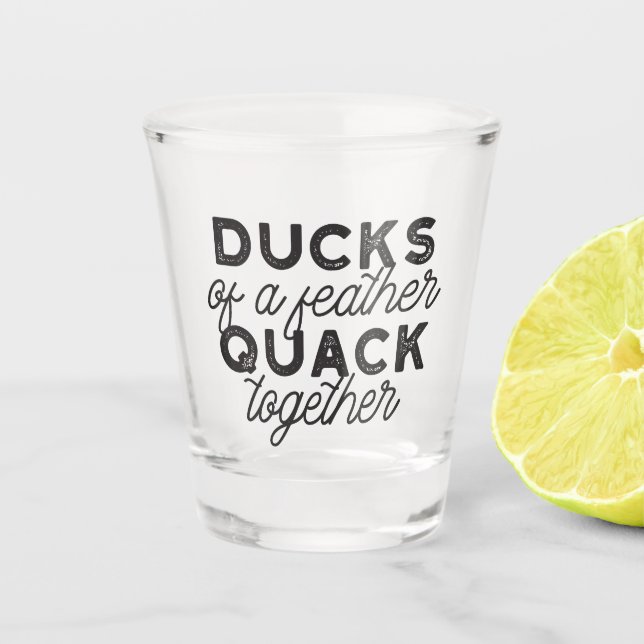 Vaso De Chupito Cute Gracioso Ducks Puntúa Segunda Cita (Anverso)