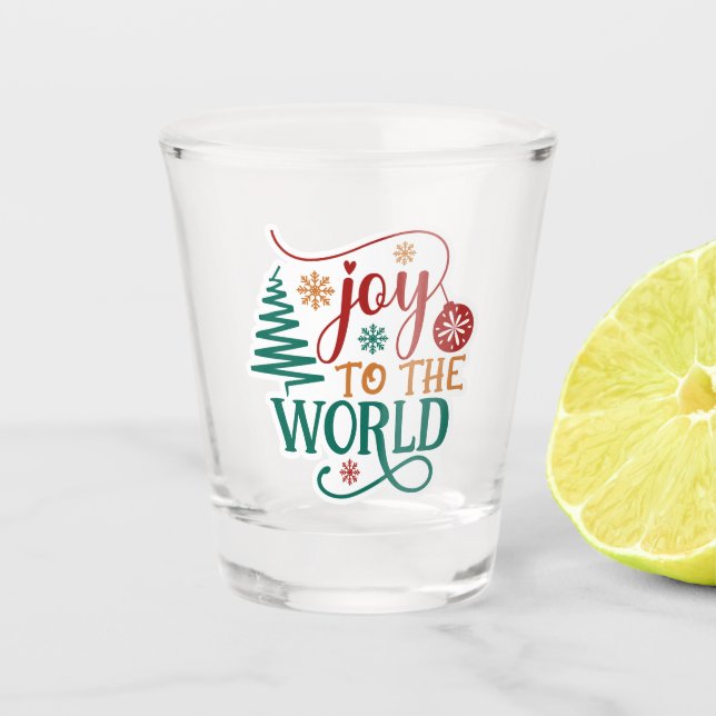 Vaso De Chupito Cute 'Joy to the World' Christmas (Anverso)