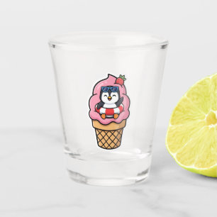 Vaso De Chupito Cute Kawaii Pingüino Cono de Helado Verano BSticke