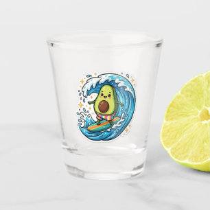 Vaso De Chupito Cute Kawaii Surfing Aguacate Ola Oceánica SummStic