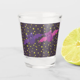 Vaso De Chupito Cute murciélagos en la bolsa de la noche del cielo