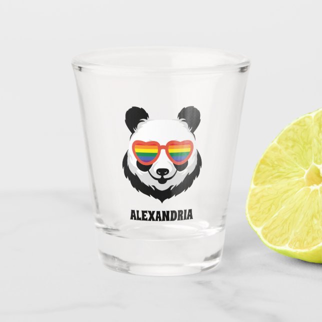 Vaso De Chupito Cute Panda Bear | Arcoiris | LGBTQ (Anverso)