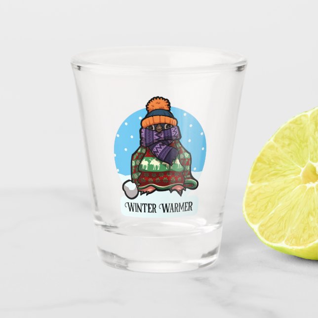 Vaso De Chupito Cute pingüino invierno Warmer Personalizado de jum (Anverso)
