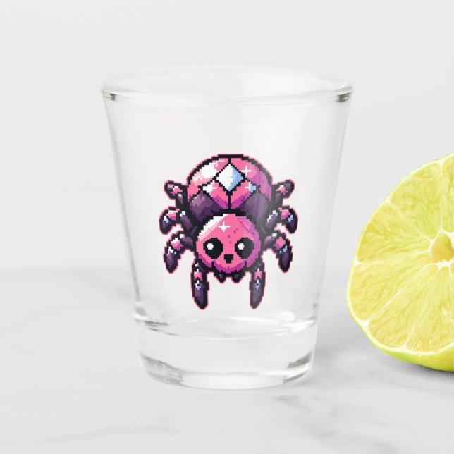 Vaso De Chupito Cute Pixel Spider (Anverso)