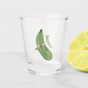 Vaso De Chupito Cute zucchini feliz personalizado ilustracion