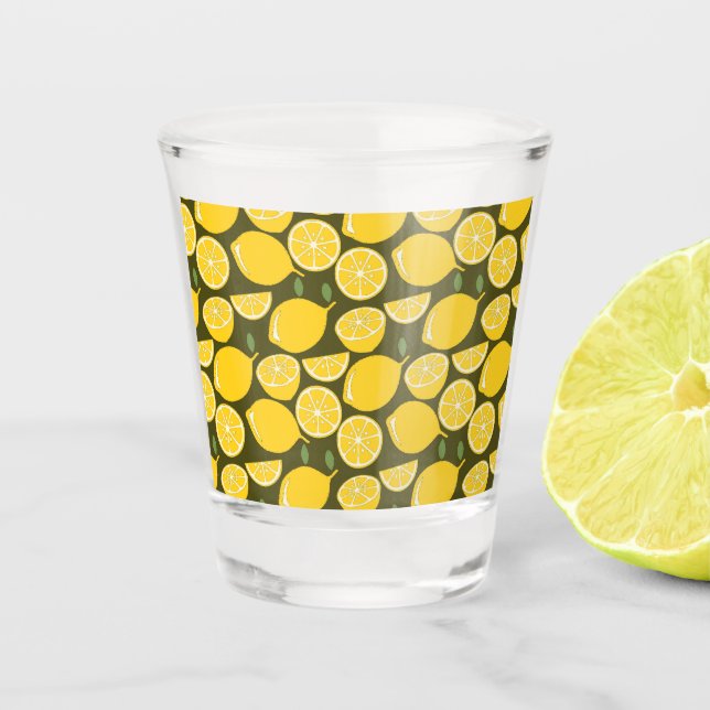 Vaso De Chupito Cuto de diversión moderno amarillo limón (Anverso)