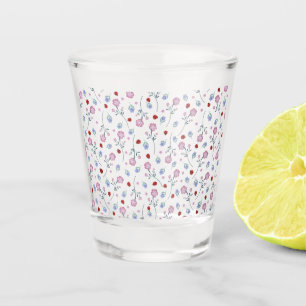 Vaso De Chupito Cuto insecto de labios Polka dot Daisy Flower Rust