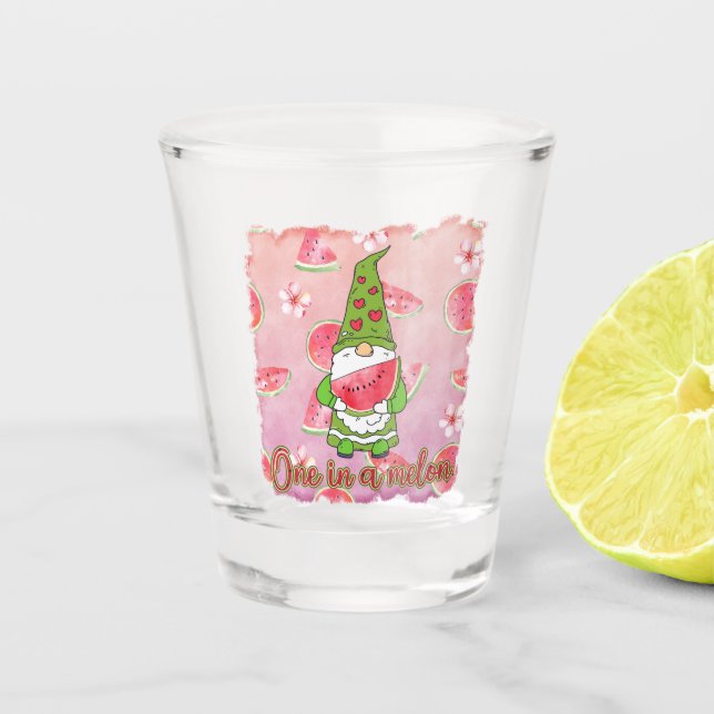 Vaso De Chupito Cuto Uno En Un Gnome De Verano De Melón (Anverso)