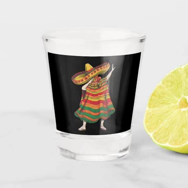 Vaso De Chupito Dabbing Mexican Poncho Cinco De Mayo Fiesta Fiesta (Anverso)