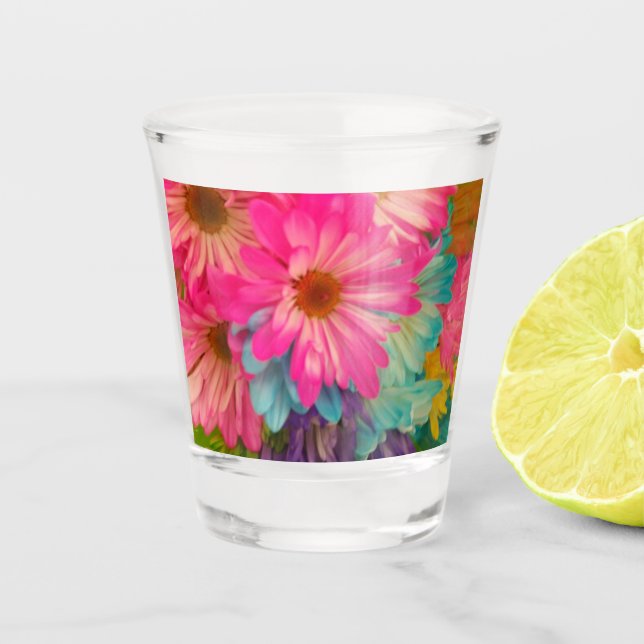Vaso De Chupito Daisies morados rosados azules - (Anverso)